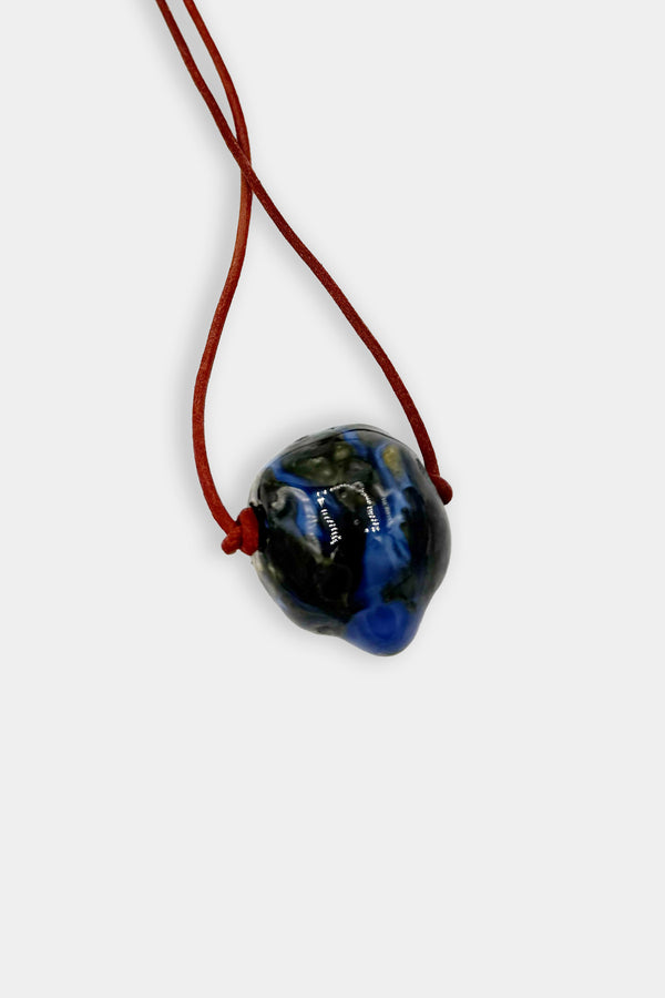 Blue Bead with Red Cord