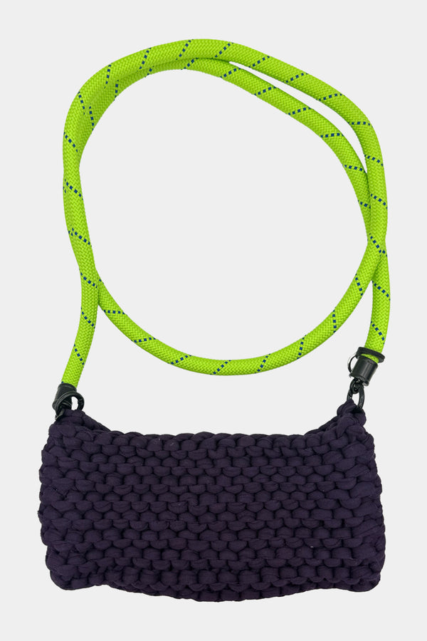 Plum & Lime Knit Rope Bag