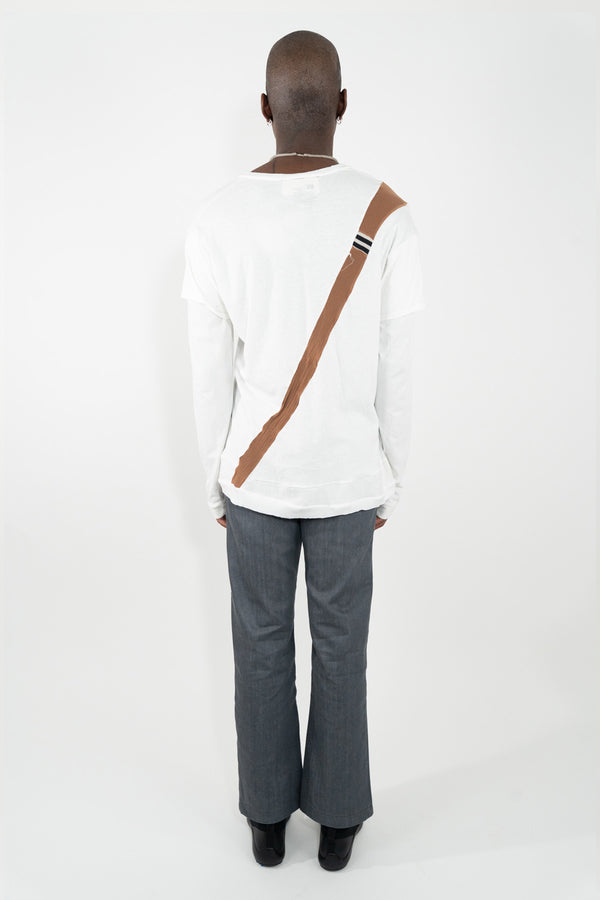 Diagonal Insert Long Sleeve Tee