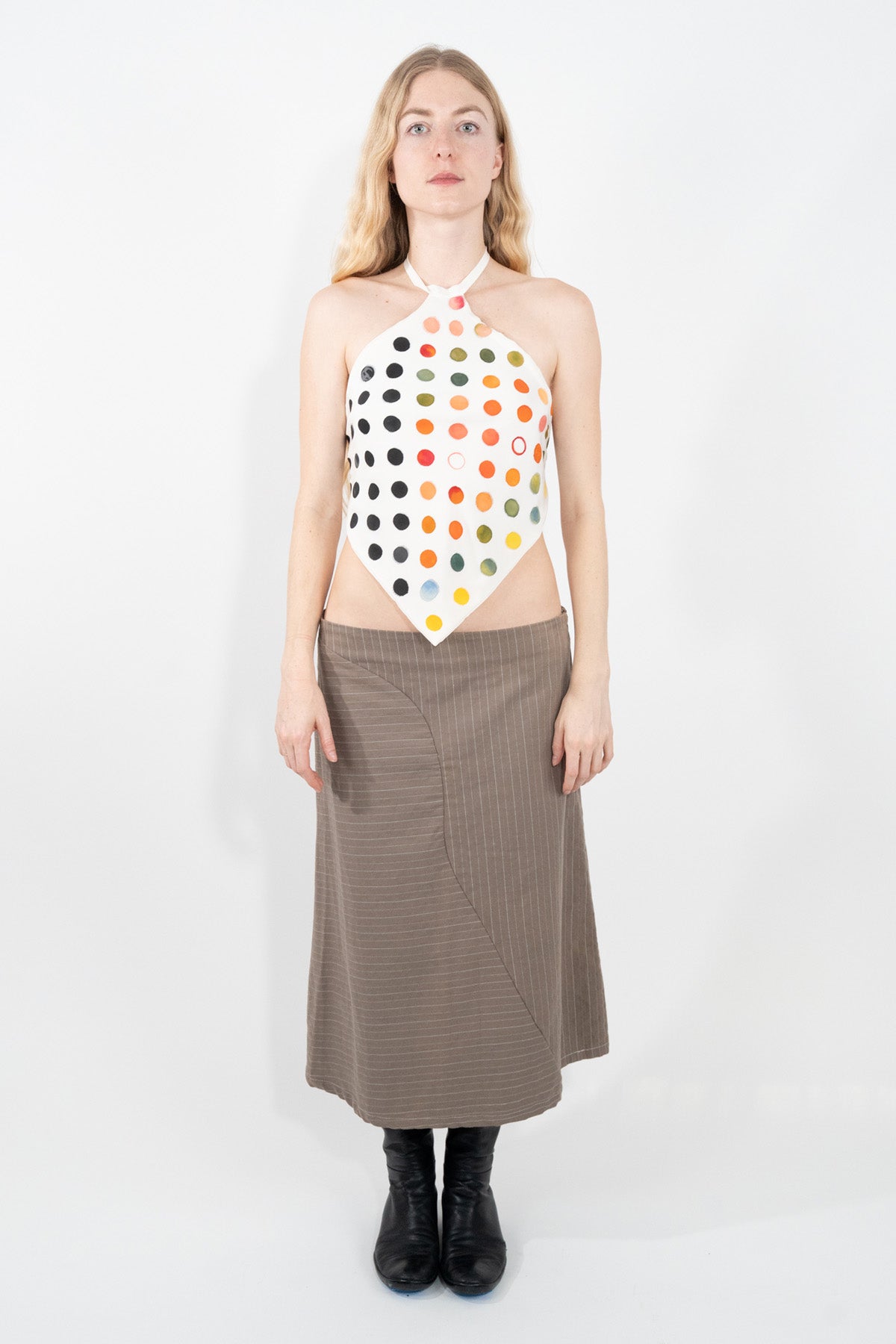 Dotted Silk Halter Top 1