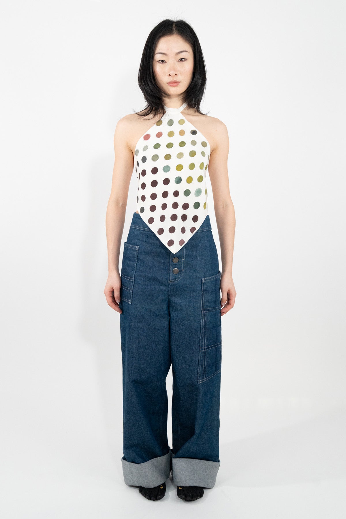 Dotted Silk Halter Top 2