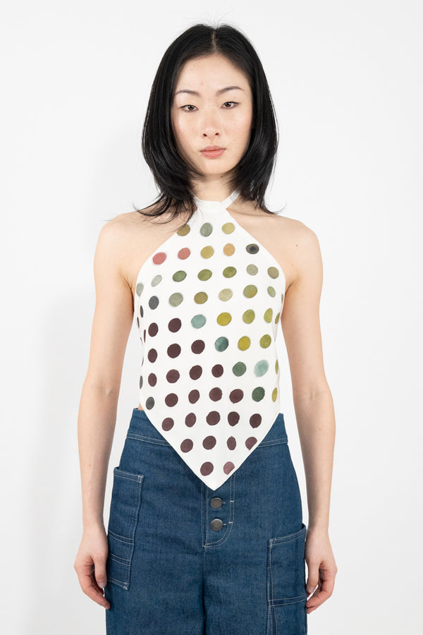 Dotted Silk Halter Top 2