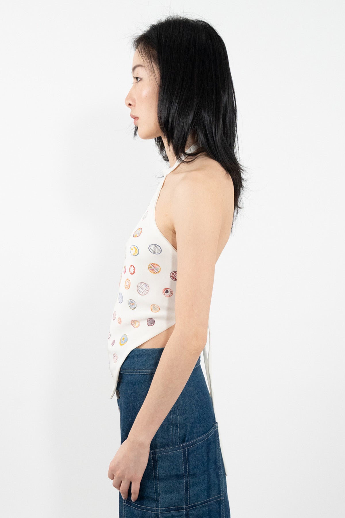 Circles Silk Halter Top