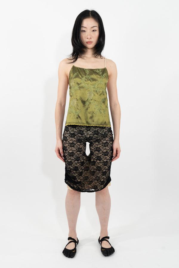 Green Silk Jacquard Top