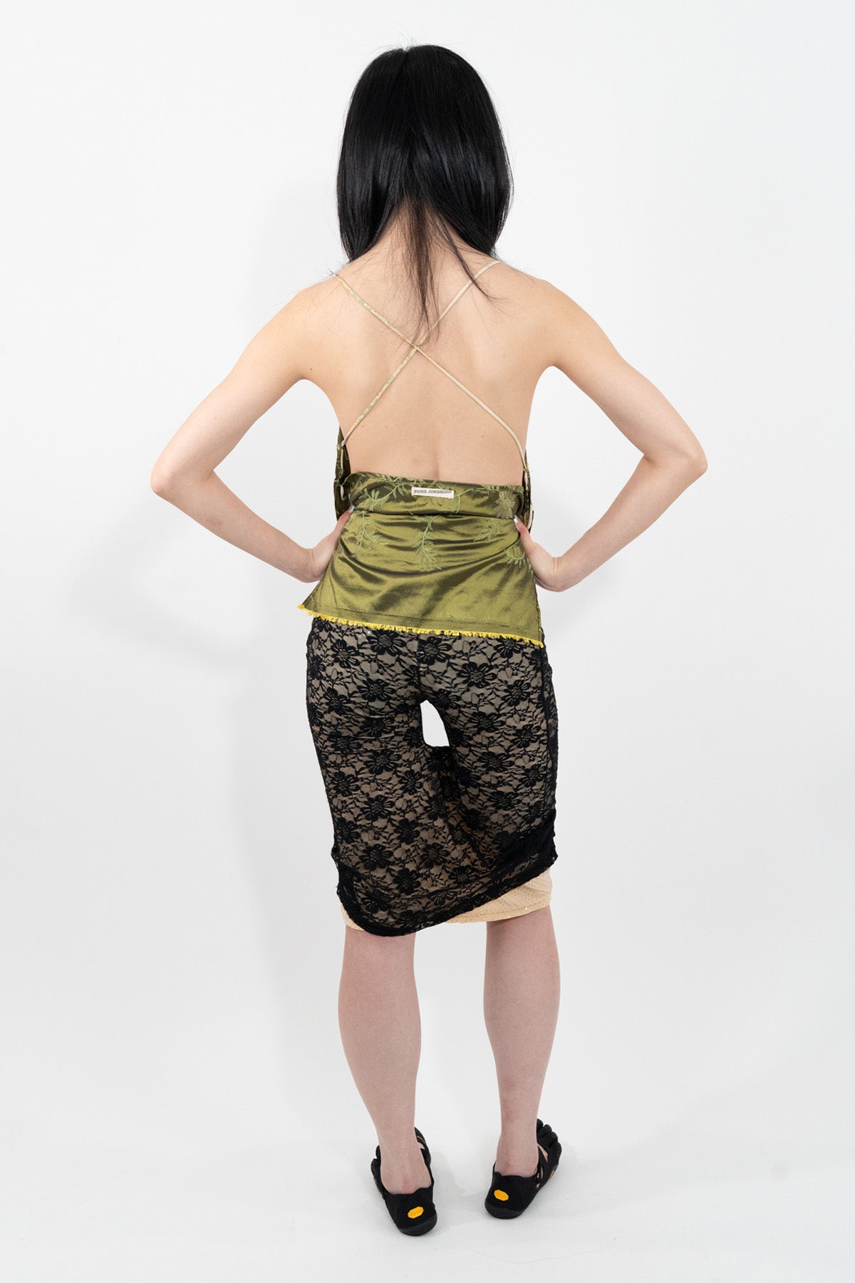 Green Silk Jacquard Top