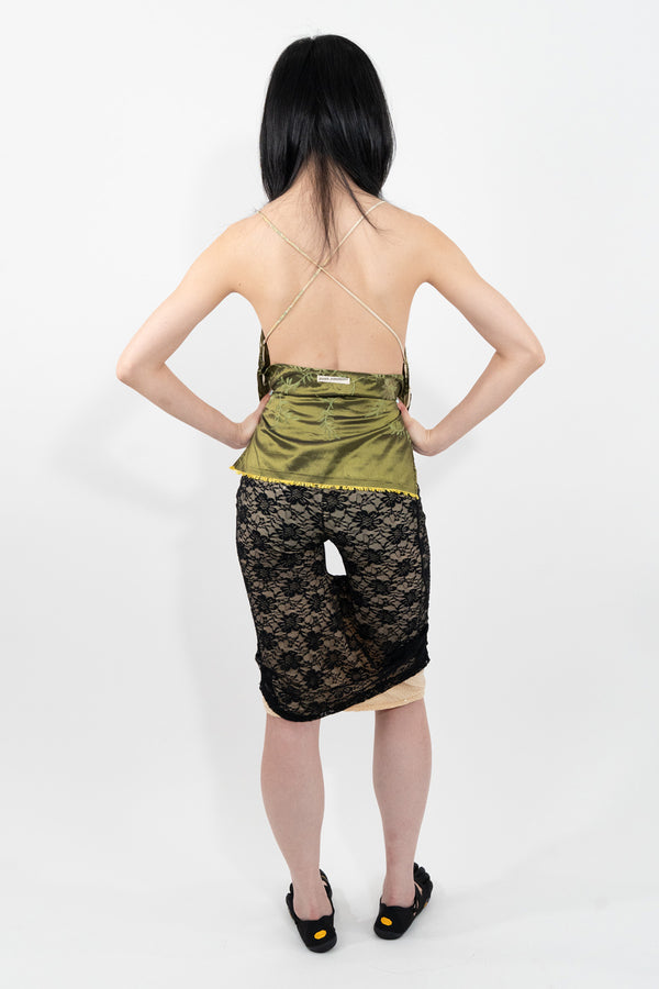 Green Silk Jacquard Top