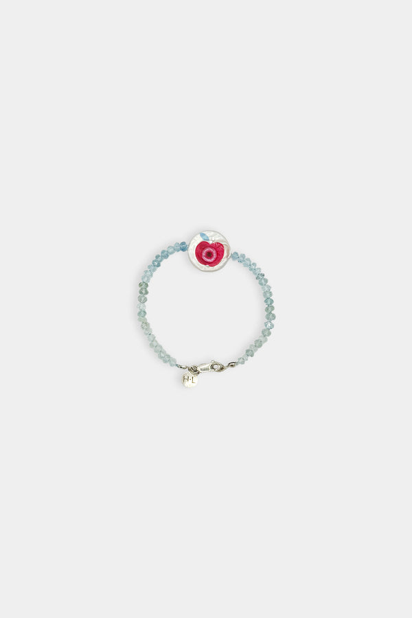 Aquamarine Pink Candy Apple Bracelet