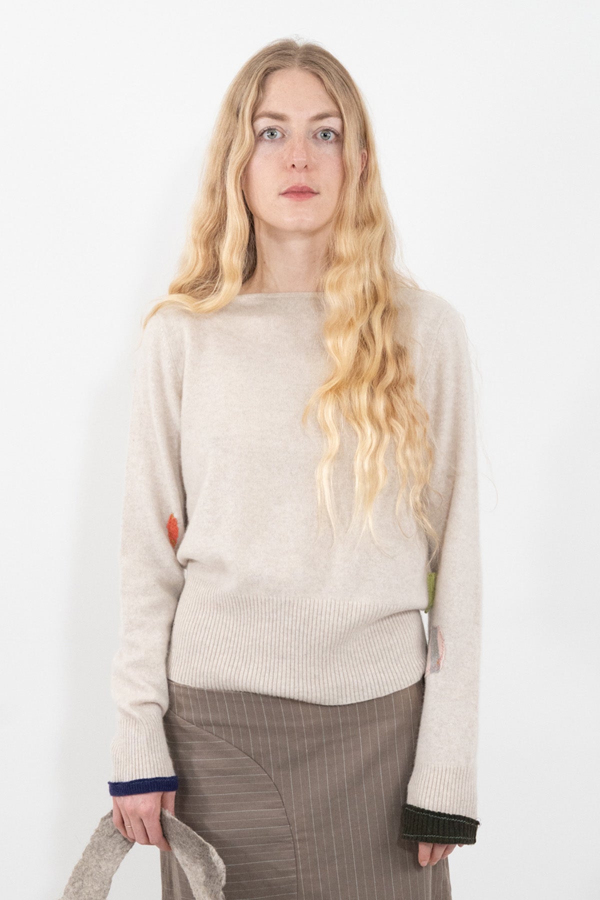 Soft Grey Boat Neck Sweater