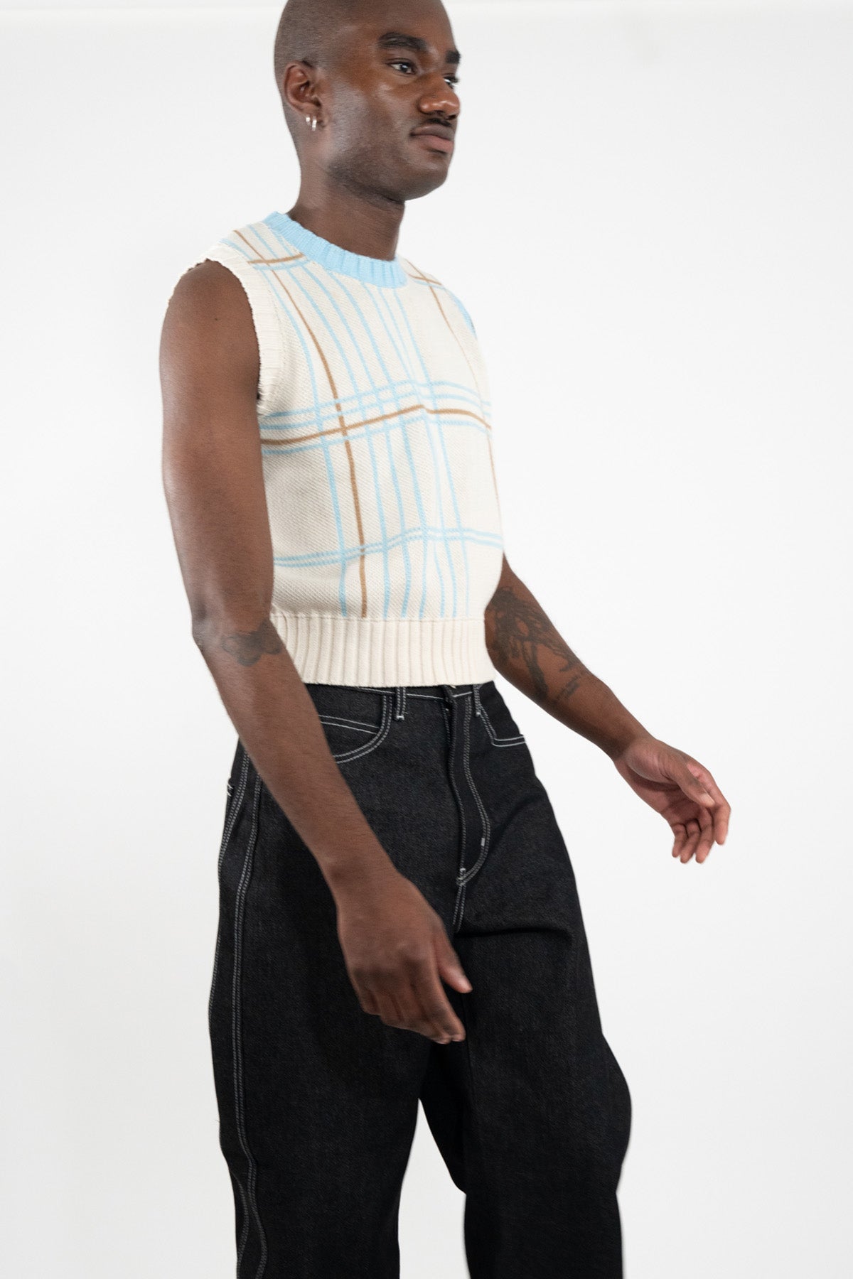 Grid Sweater Vest