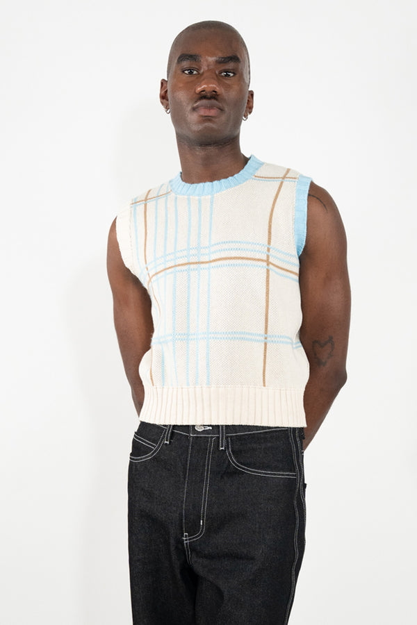 Grid Sweater Vest