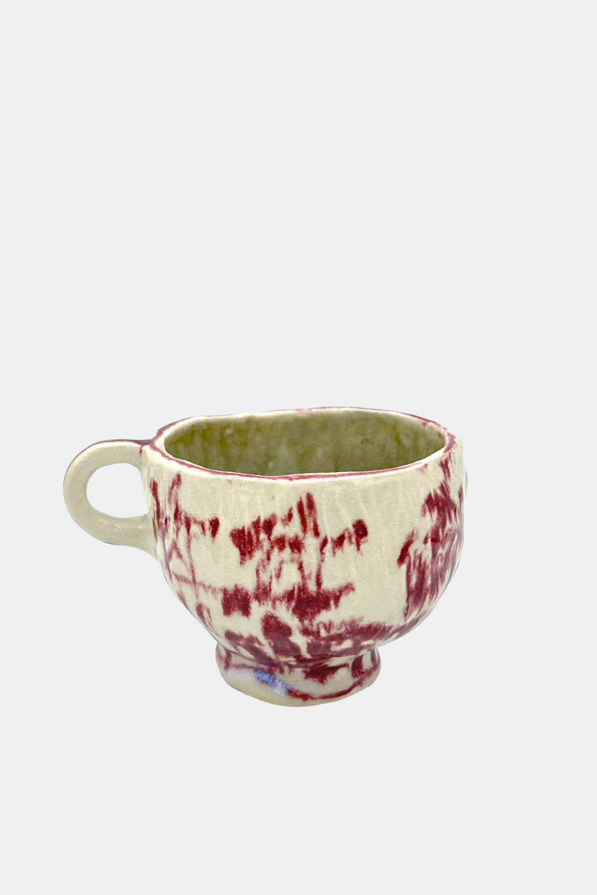 Maroon and White Teacup