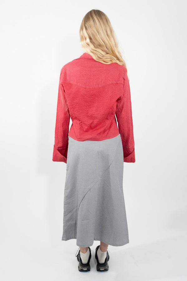 Red Seersucker Blouse