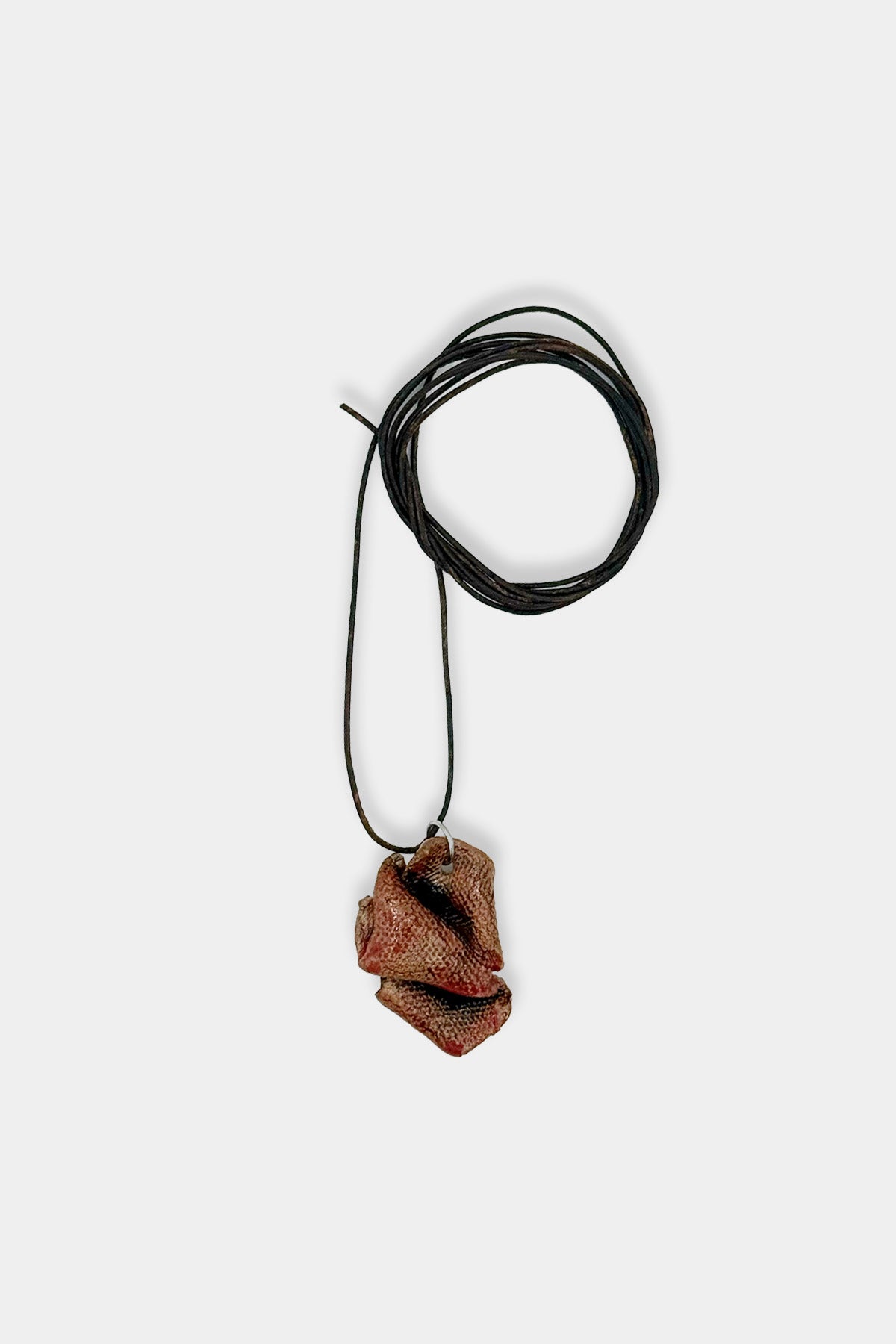 Red and Brown Pendant with Brown Cord