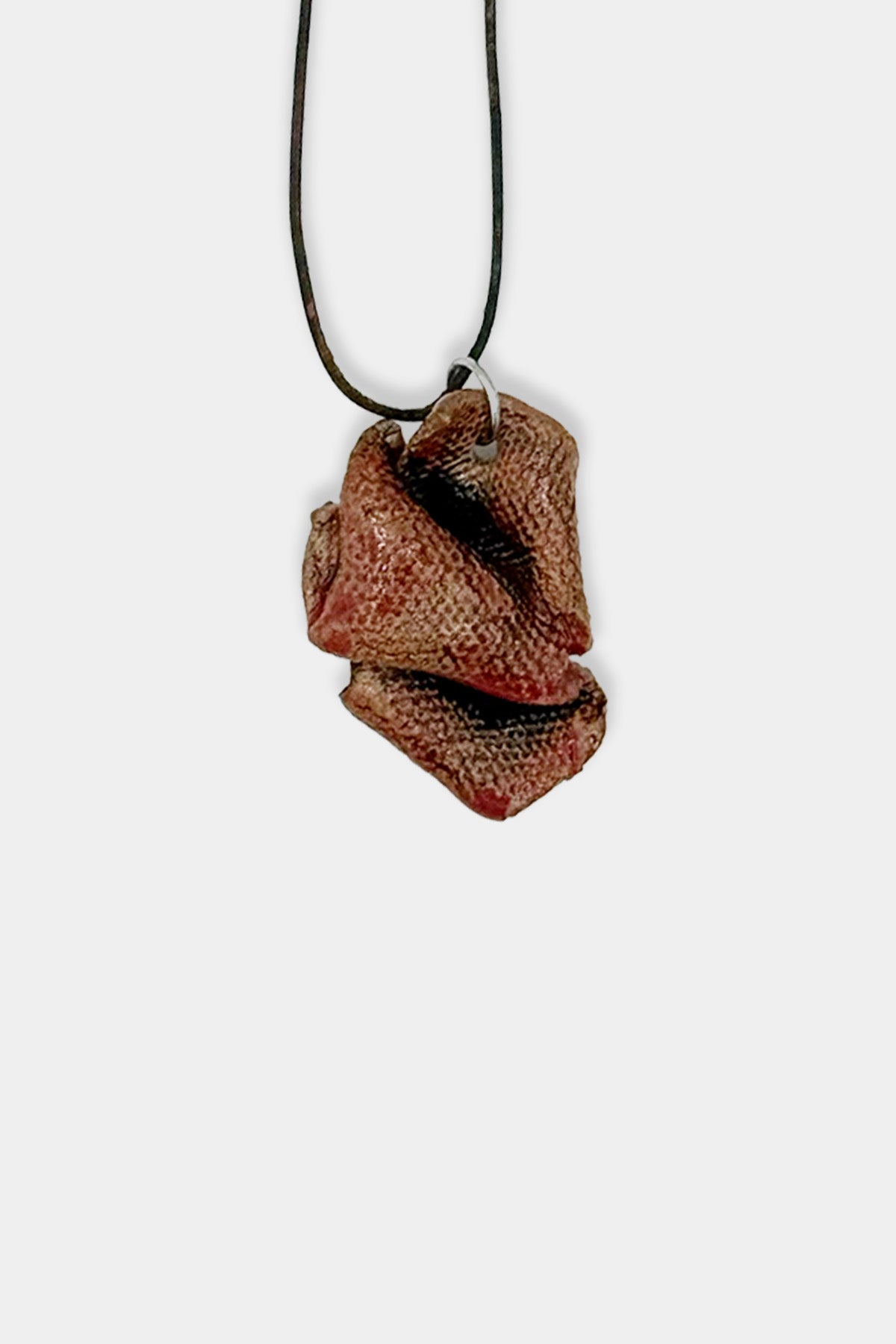 Red and Brown Pendant with Brown Cord